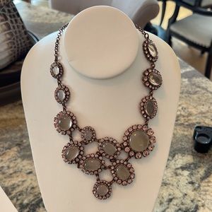 Vintage J.Crew Rose gold metal with clear stones adorned by pink stones